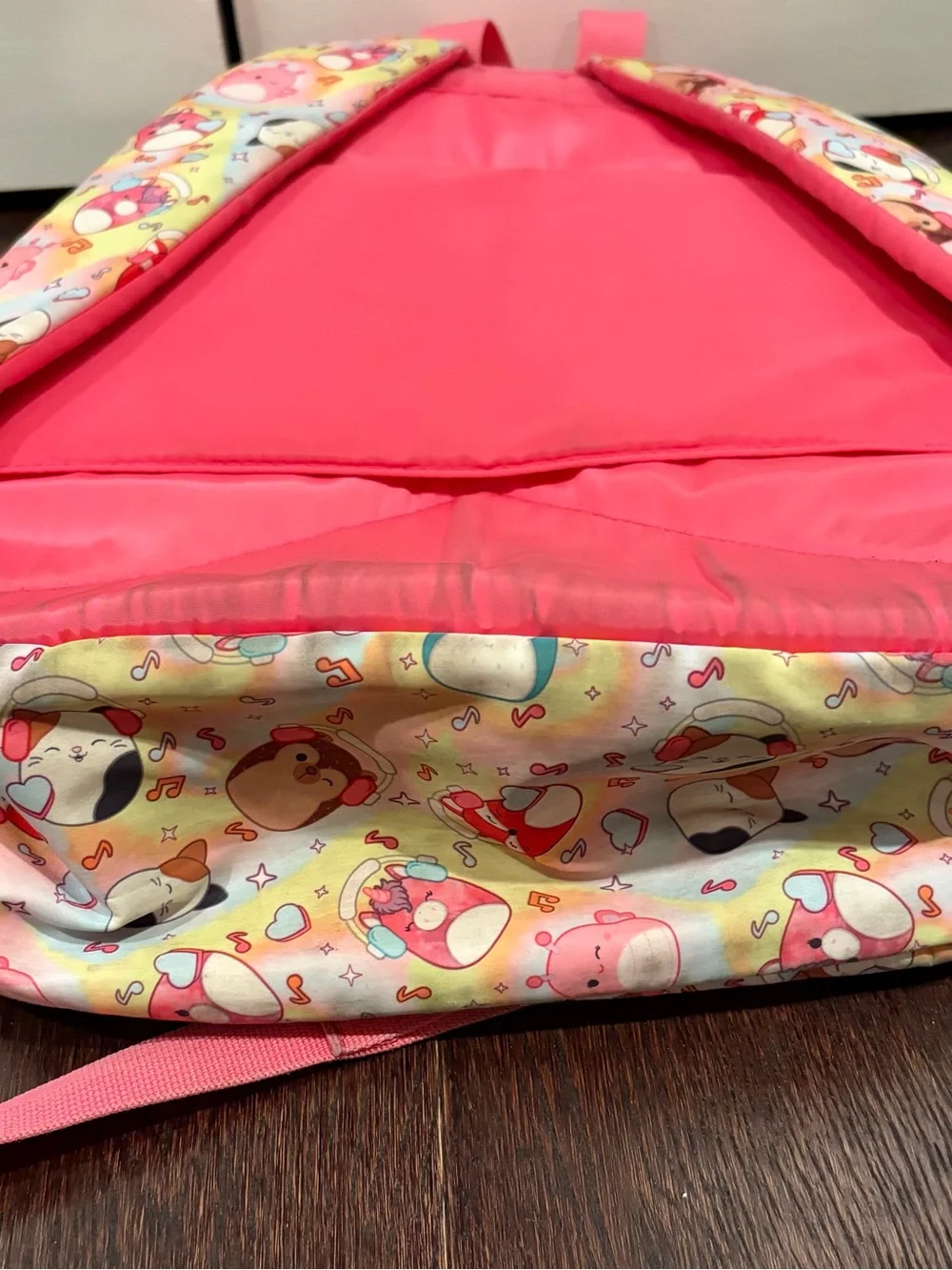 Squishmallows Pastel Pink and Yellow Kids Backpack with Character Print